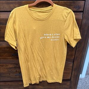 Mustard Graphic Tee with Inspirational Print